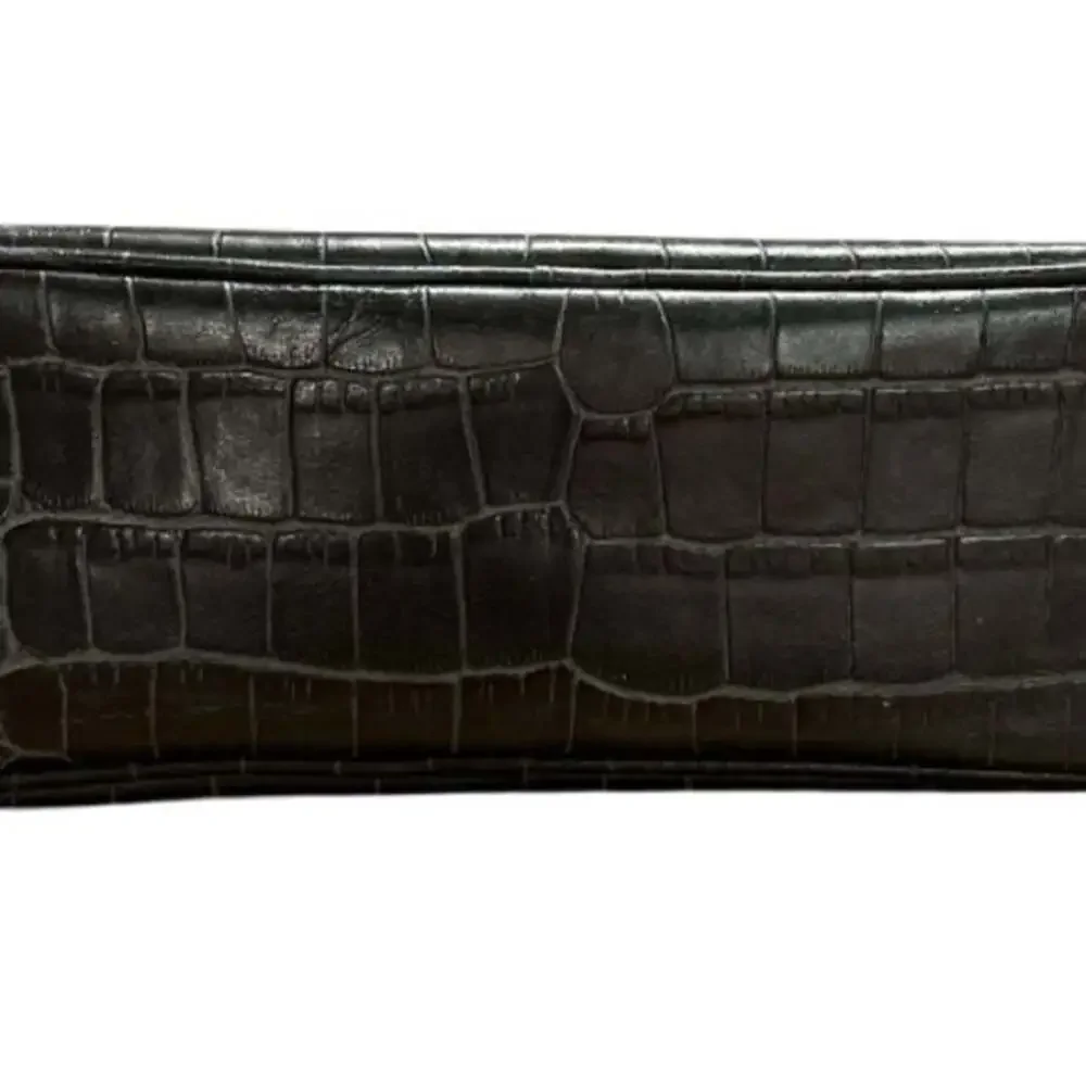 ANTONIO MELANI Black Crocodile-Embossed Satchel